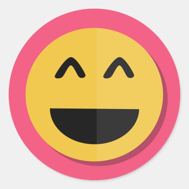 Pink and Yellow Emoji Sticker (Front)