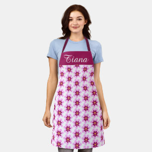 Pink And Yellow Floral Flowers Apron