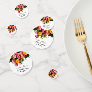 Pink and Yellow Floral Garden Confetti