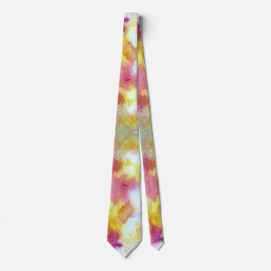 Pink and Yellow Flow H Pattern Tie