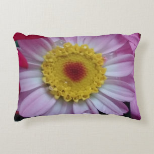 Pink and yellow flower decorative cushion
