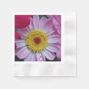 Pink and yellow flower napkin