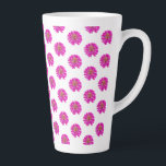 Pink and Yellow Flowers Latte Mug<br><div class="desc">Cute pink and yellow florals pattern</div>