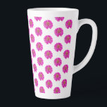 Pink and Yellow Flowers Latte Mug<br><div class="desc">Cute pink and yellow florals pattern</div>