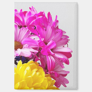 Pink and Yellow Flowers Magnet - TheDabs by Mari D