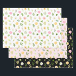Pink and Yellow Flowers with Foliage Pattern Wrapping Paper Sheet<br><div class="desc">These beautiful and elegant wrapping paper sheets are versatile and can be used for giving gifts or art and craft projects. They are ideal for any occasion such as birthdays,  weddings,  bridal showers,  baby showers,  anniversaries or general gifts. The design features watercolor pink,  yellow and white flowers with foliage.</div>