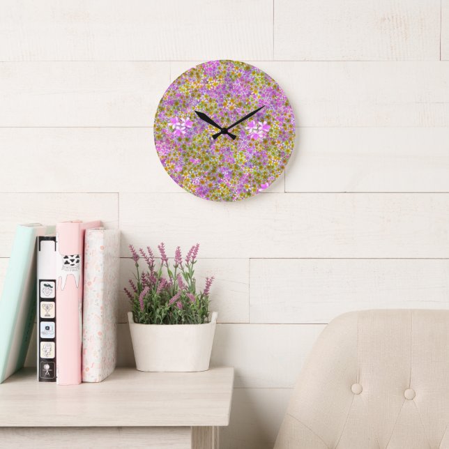 Pink And Yellow Frangipanis, Wall Clock (Reading Room)