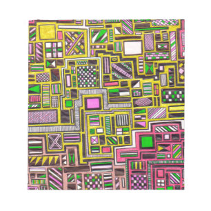 Pink and Yellow Geometric shapes pop art punk Notepad