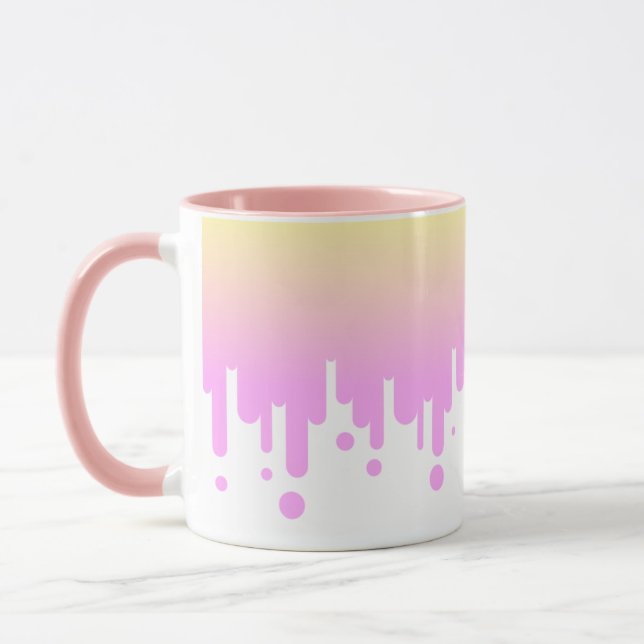 Pink and Yellow Gradient Dripping  Mug (Left)