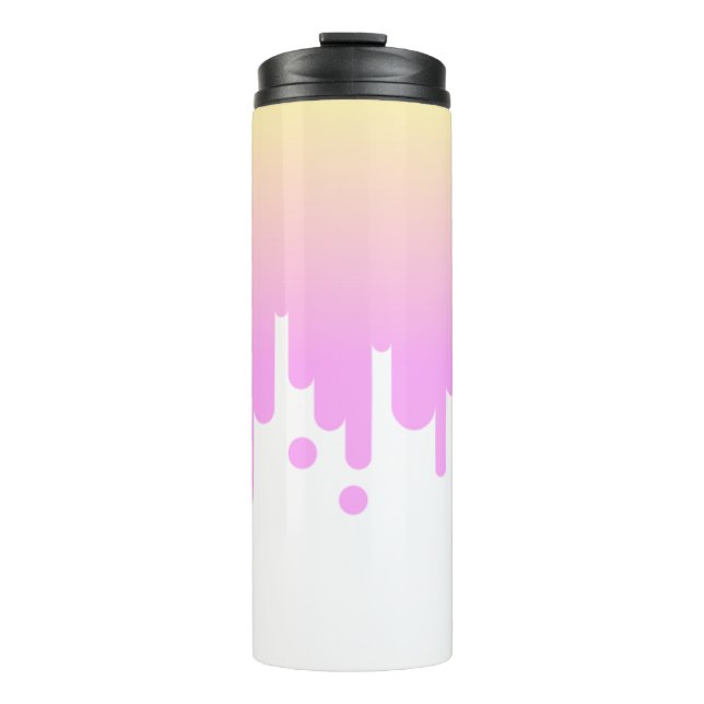 Pink and Yellow Gradient Dripping Thermal Tumbler (Front)