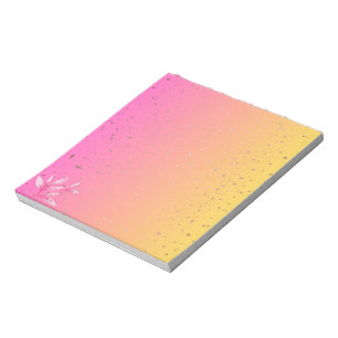  Pink and Yellow Gradient with Faux Gold Flecks No Notepad