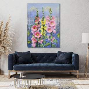Pink and Yellow Hollyhock by Cargill, 1937 Canvas Print