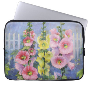 Pink and Yellow Hollyhock by Cargill, 1937 Laptop Sleeve