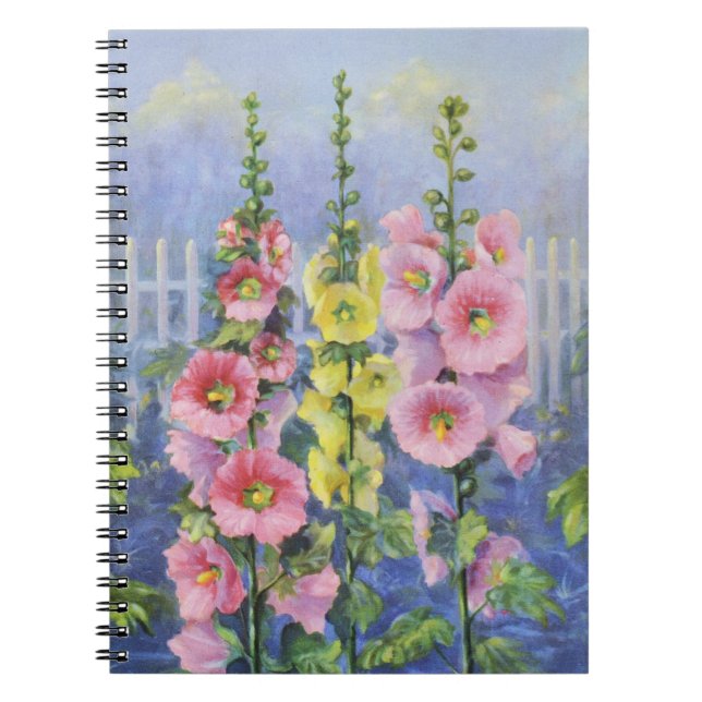 Pink and Yellow Hollyhock by Cargill, 1937 Notebook (Front)