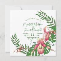 Pink and Yellow Lady Slipper Orchid Wreath Wedding