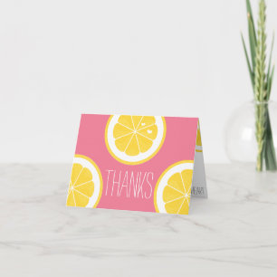 PINK AND YELLOW LEMON HEART SEED THANK YOU CARD