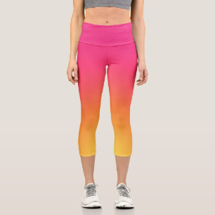 Pink and yellow ombre High Waisted Capris