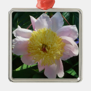 Pink and Yellow Peonies Beautiful Floral Metal Tree Decoration