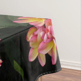 Pink and Yellow Plumeria Tablecloth