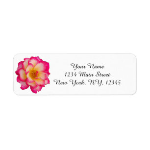 Pink and Yellow Rose Return Address Label