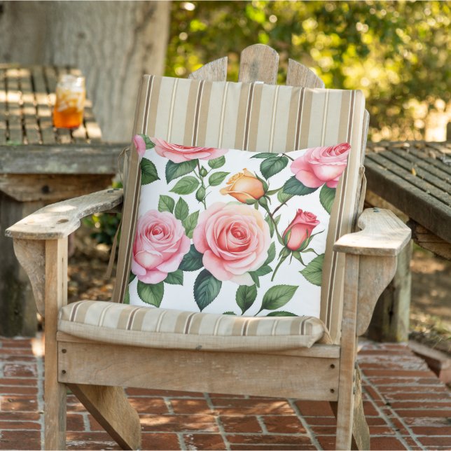Pink and yellow roses cushion (Chair)