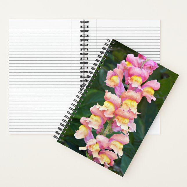 Pink and Yellow Snapdragon Floral Notebook (Inside)