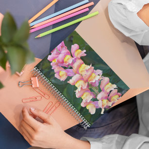 Pink and Yellow Snapdragon Floral Notebook
