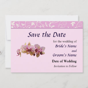 Pink and Yellow Striped Orchid Save the Date