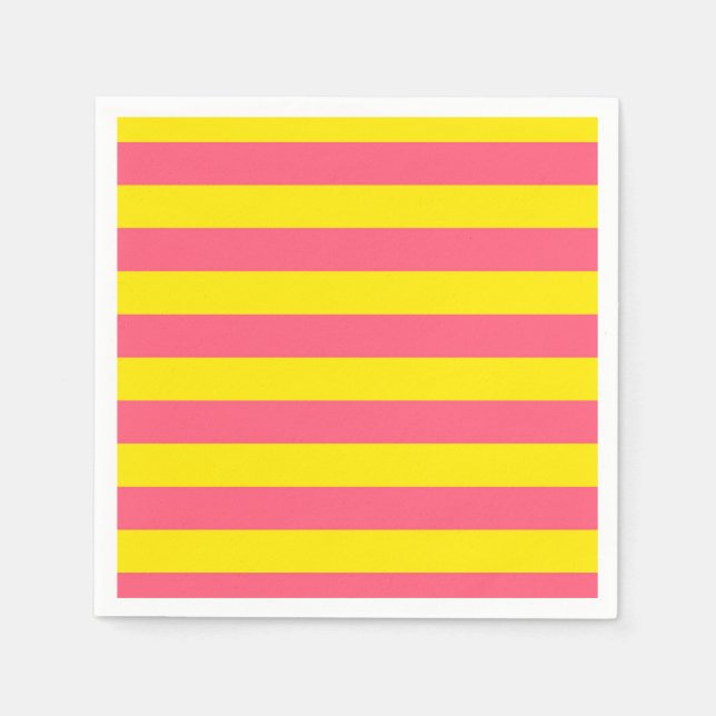 Pink and Yellow Stripes Design Napkin (Front)