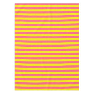 Pink and Yellow Stripes Design Tablecloth