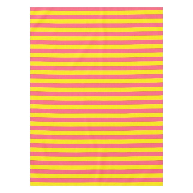 Pink and Yellow Stripes Design Tablecloth (Front)