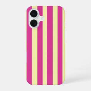Pink and Yellow Stripes  iPhone 16 Case
