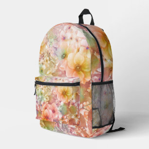 Pink and Yellow Summer Cosmos Abstract Printed Backpack