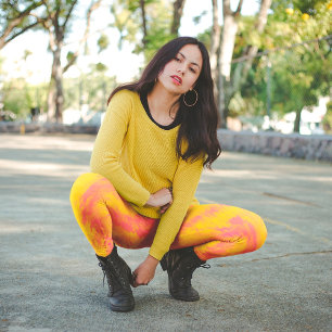 Pink And Yellow Tie Dye Leggings