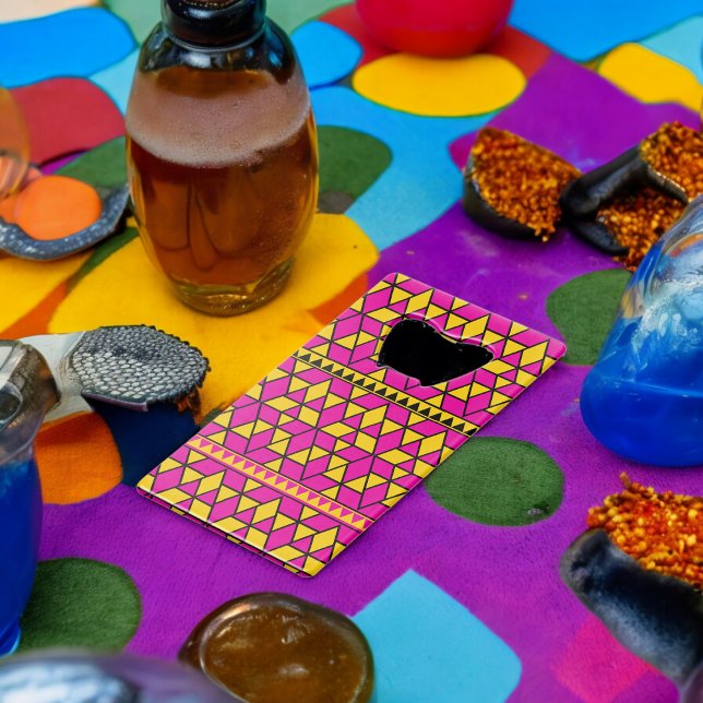 Pink and Yellow Triangles Pattern (Bottle Openers)