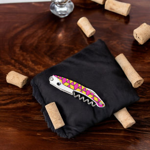 Pink and Yellow Triangles Pattern Corkscrew