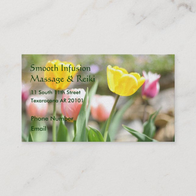 Pink and Yellow Tulips Appointment Card (Front)