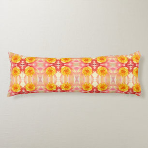 Pink and Yellow Water Lily Body Pillow