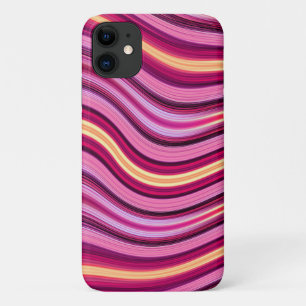 Pink and yellow wavy stripes pattern Case-Mate iPhone case