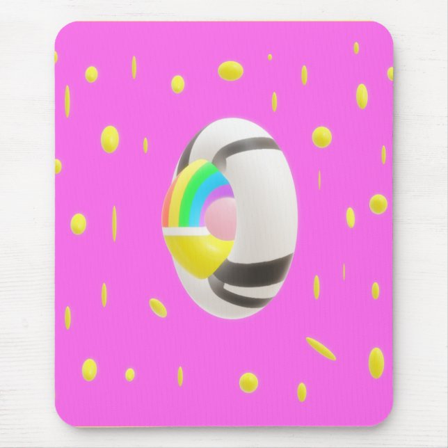 Pink and yellow with globe middle pocket folder cl mouse pad (Front)