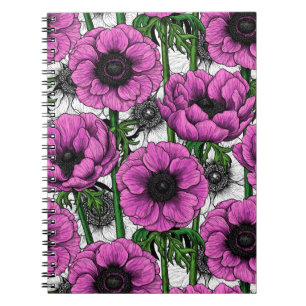 Pink anemone garden notebook