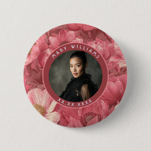 Pink Anemones Birthday Present For Daughter 6 Cm Round Badge