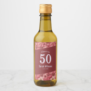 Pink Anemones Floral Surprise Birthday Beautiful Wine Label