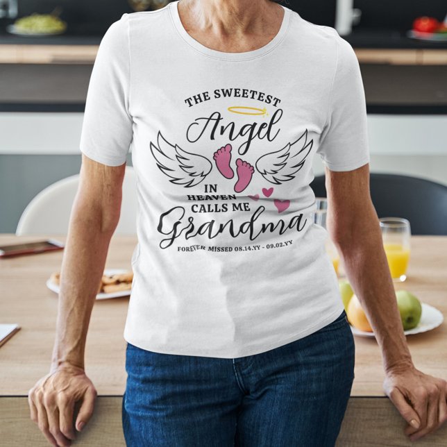 Pink Angel Calls Me Grandma Loss of Granddaughter T-Shirt (Creator Uploaded)