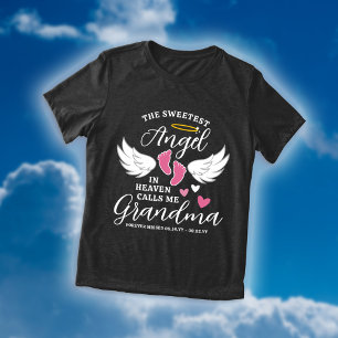 Pink Angel Calls Me Grandma Loss of Granddaughter Tri-Blend Shirt