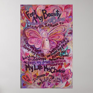 Pink Angel Cancer Poem Art Print Poster