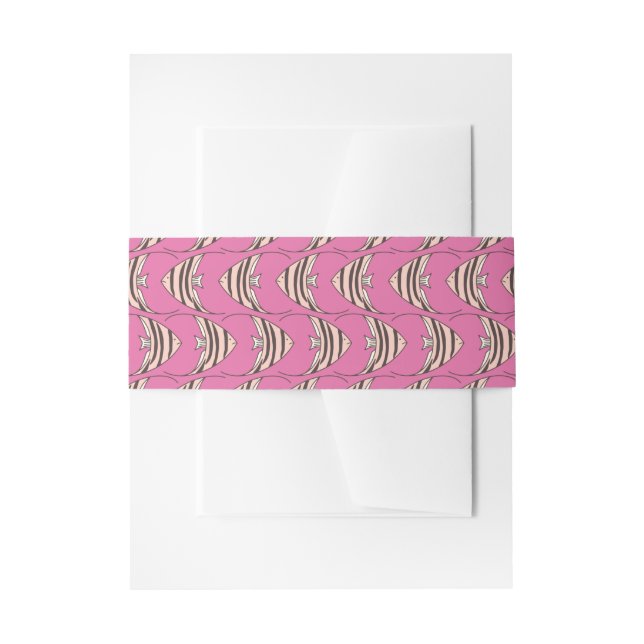 Pink Angel Fish Invitation Belly Band (Front Example)