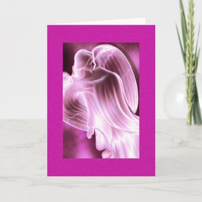  Pink Angel Greeting Card (Front)