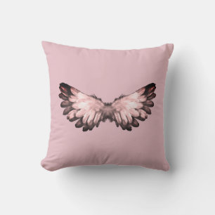 Pink angel wing pillow