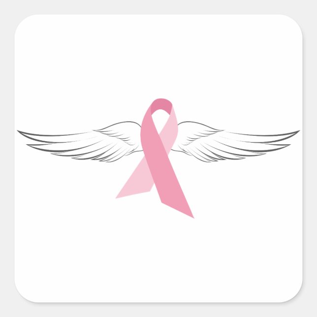 Pink Angel Wings Square Sticker (Front)
